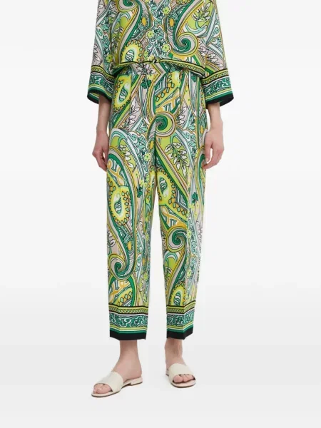 Pantaloni Joseph Ribkoff cu imagine cu model paisley verde