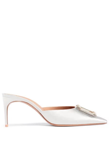Papuci tip mules Malone Souliers din piele alb