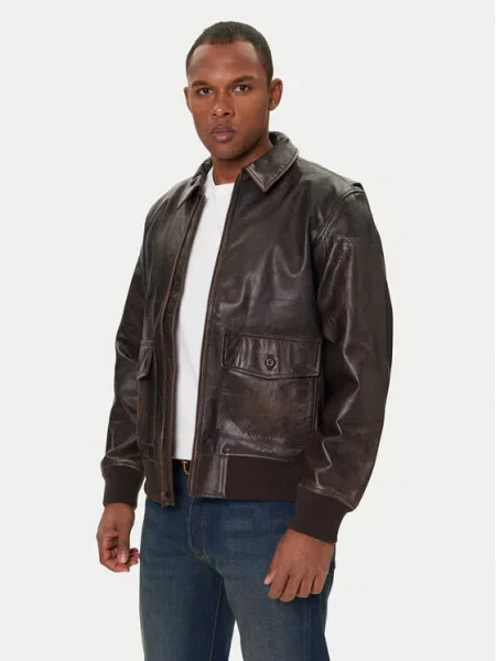 Кожено яке Levi's преходен модел кафяво