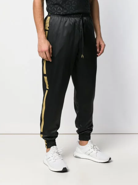 Dungă laterală pantaloni Puma cu dungi alergare negru