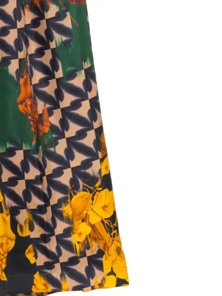Pantaloni Biyan de mătase cu imagine portocaliu