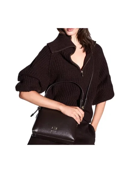 Crossbody kabelka Eax z ekologickej kože hnedá