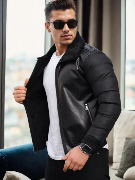 Palton de blană Dewberry negru