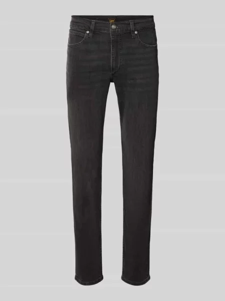Jeansy o kroju slim fit z mieszanki bawełny model Luke' Lee czarne