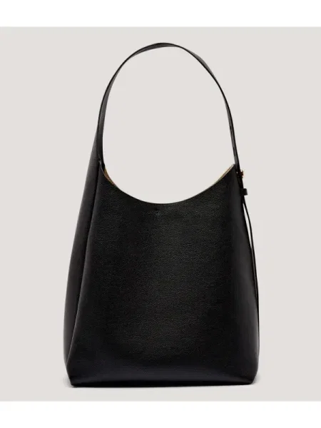 Tory Burch bőr táska Romy Hobo fekete