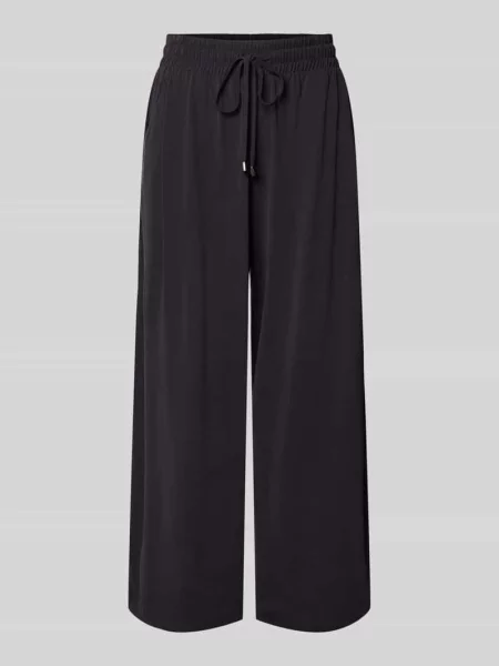 Spodnie materiałowe Straight Fit o skróconym kroju Christian Berg Woman czarne
