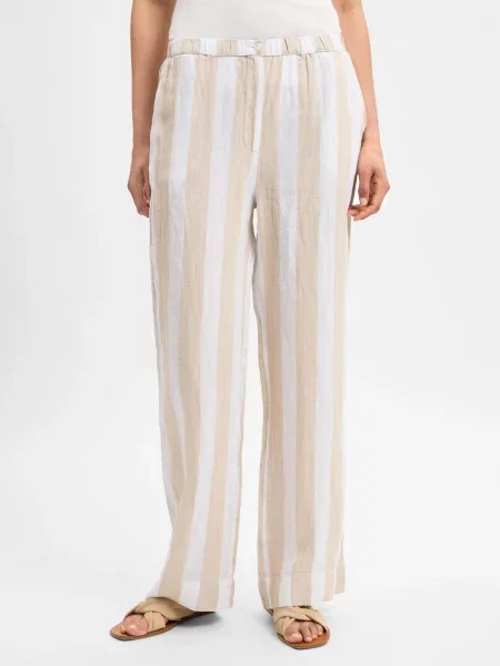 Ipuri Essentials Lniane spodnie Kobiety len w 38 beżowy