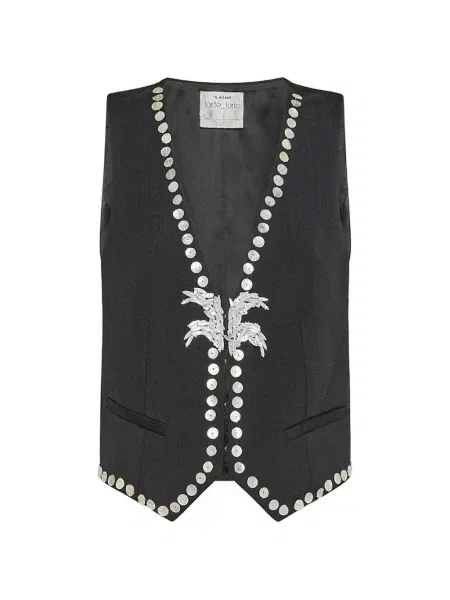 Vestă Forte_forte cu broderie negru