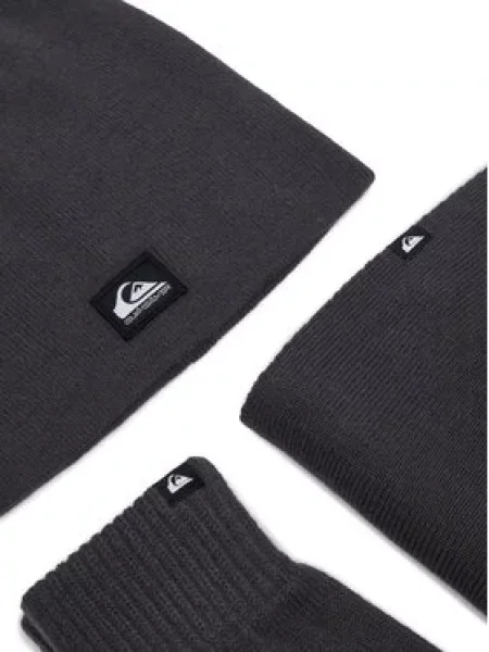 Set klobuk bandana in rokavice Quiksilver Temno siva