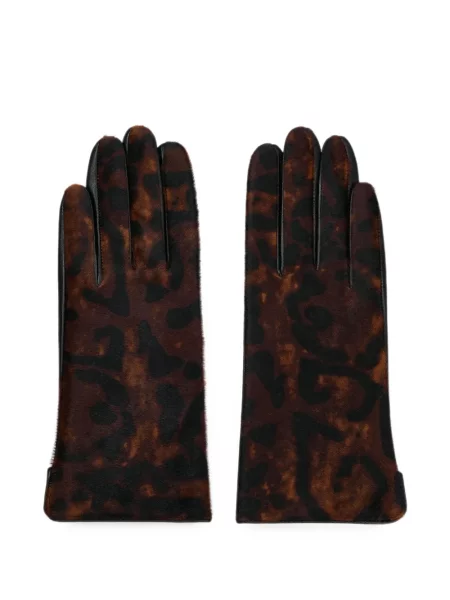 Mănuși Potamy cu imagine cu model leopard maro