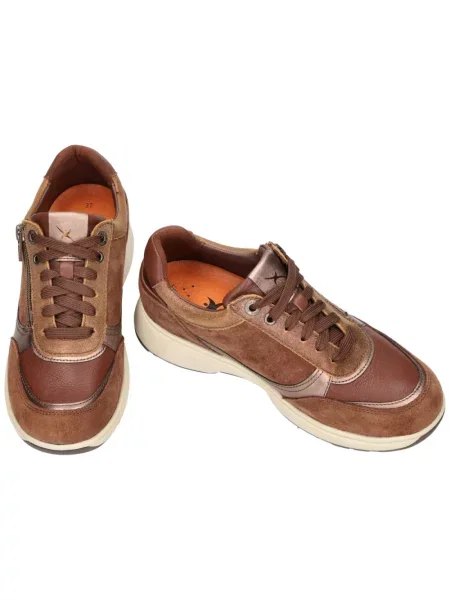 Sneakersy Xsensible skórzane brązowe