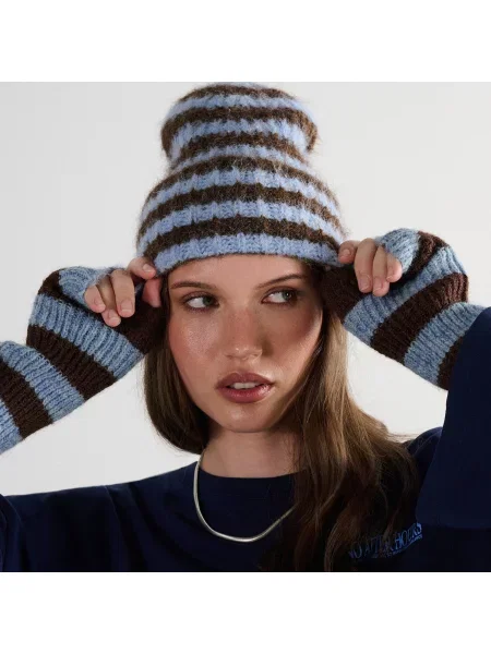 Cropp Капелюх у смужку блідо-блакитний блакитний