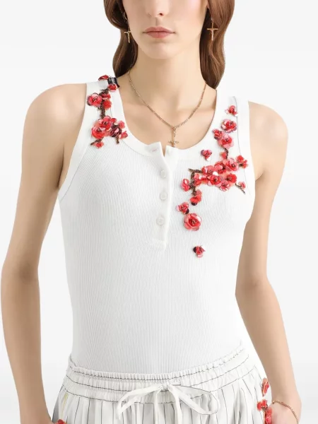 Φλοράλ τοπ Dolce & Gabbana με απλικέ λευκό