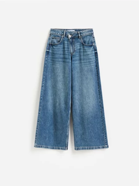 Reserved Jeansy wide leg indigo jeans