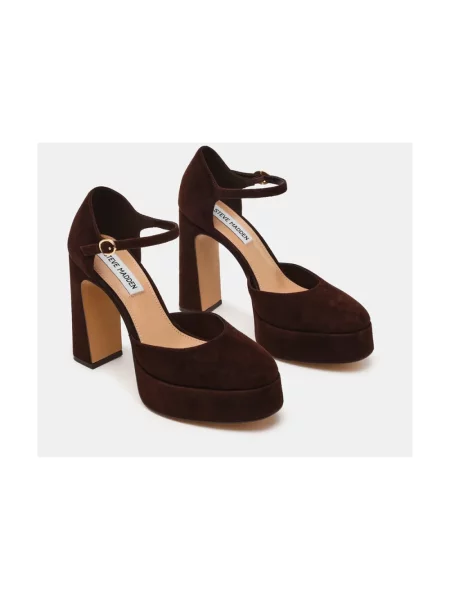Lniana czółenka Steve Madden brązowa