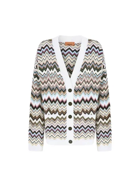 Kardigan Missoni wełniany w jodełkę