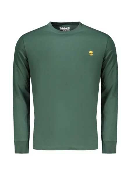 Lung tricou Timberland cu broderie verde