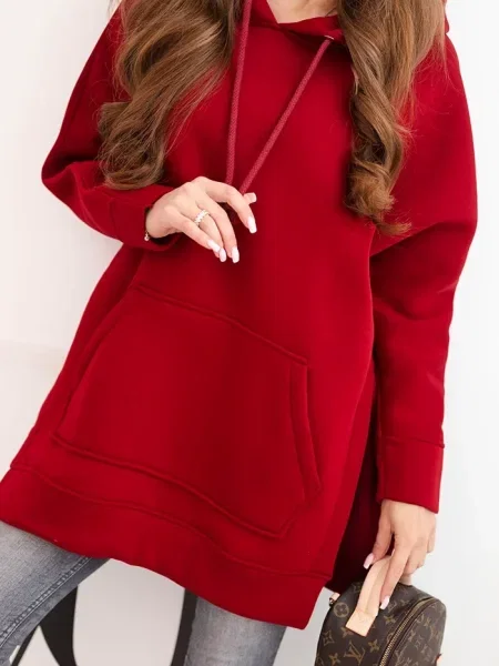 Hanorac Kesi cu crăpătură bordo