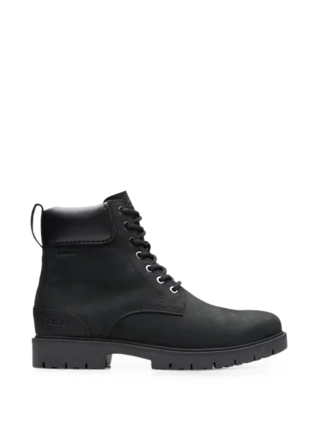Botine Clarks Originals cu șireturi din dantelă negru