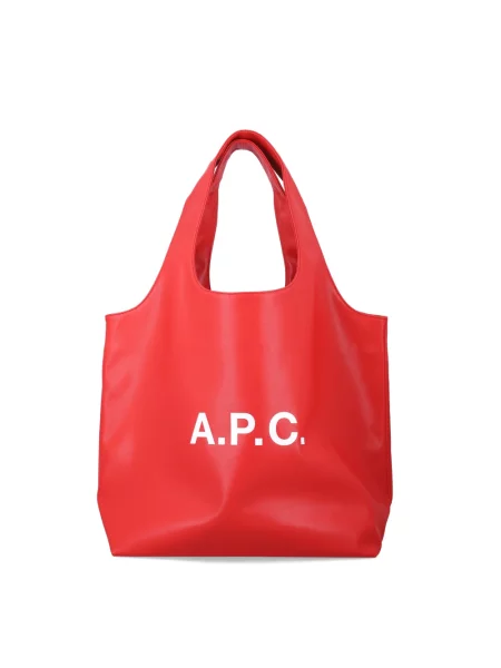 Shopperka A.p.c. skórzana czerwona