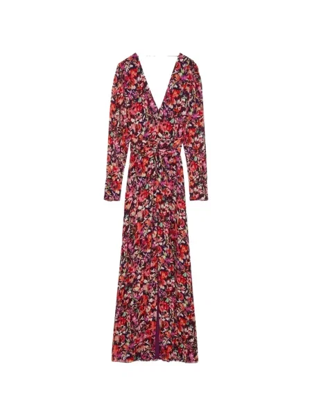 Rochie Patrizia Pepe cu model floral cu imagine cu decolteu în V violet