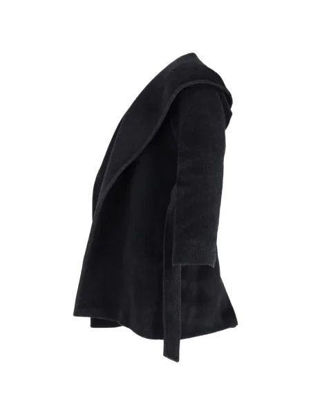Palton Max Mara cu glugă negru