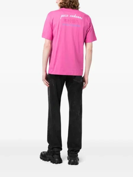 Tricou Rabanne cu imagine roz