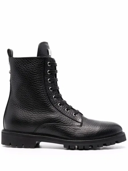 Botine Philipp Plein din piele cu tepi negru