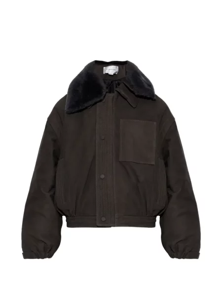 Gulerat blană geacă Victoria Beckham maro