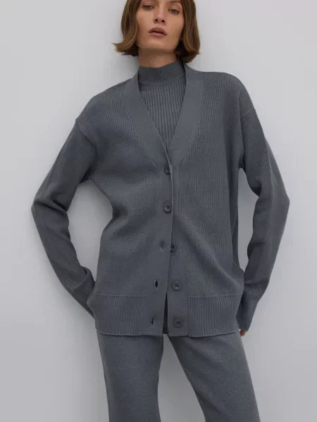 Кардиган Estro віскоза/нейлон сірий