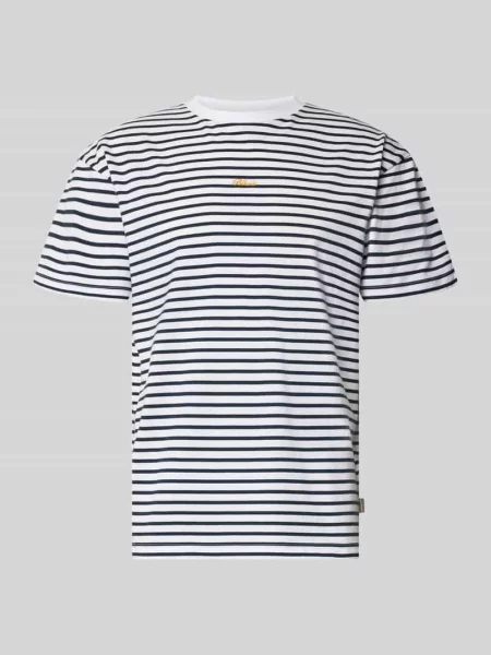 T-shirt z Wyhaftowane logo i Okrągły dekolt Blkvis biała