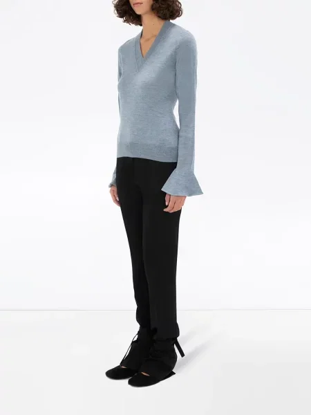 Sweter Jw Anderson dzwony z logo niebieski
