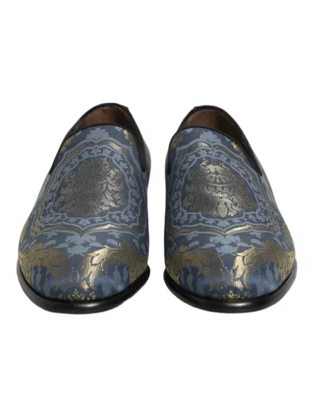 Półbuty Dolce And Gabbana skórzane wsuwane niebieskie