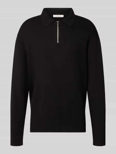 Sweter o kroju relaxed fit z mieszanki model ‘TELLER’ Selected Homme czarny