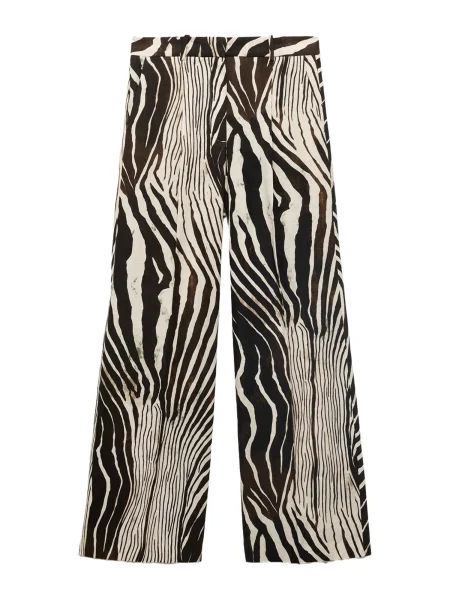 MANGO Plisované nohavice WILD svetlobéžová hnedá