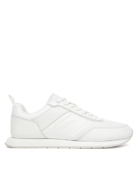 Calvin Klein Sneakersy Low Prof Runn Laceup Tape biały
