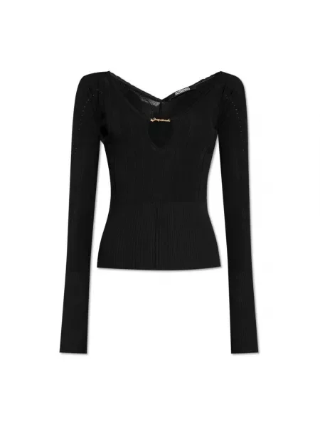 Top Jacquemus z dekoltem w serek czarny