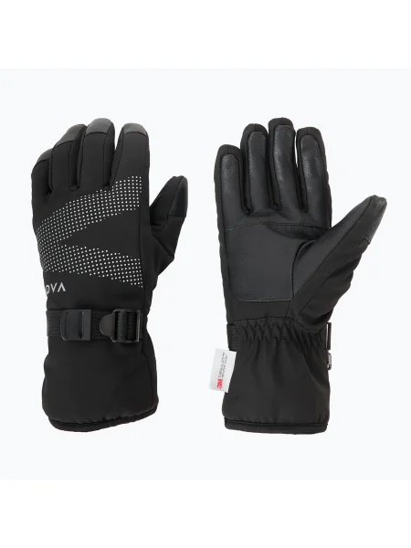 Дамски скиорски ръкавици KADVA Mountain Flow Pro leather 3M Thinsulate black черно