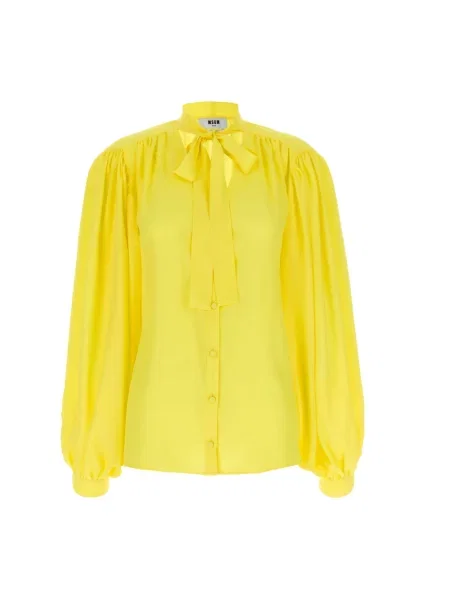 Koszula Msgm z kokardką żółta