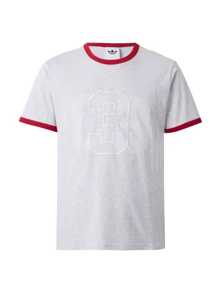 ADIDAS ORIGINALS Tričko RINGER světle / červená šedá