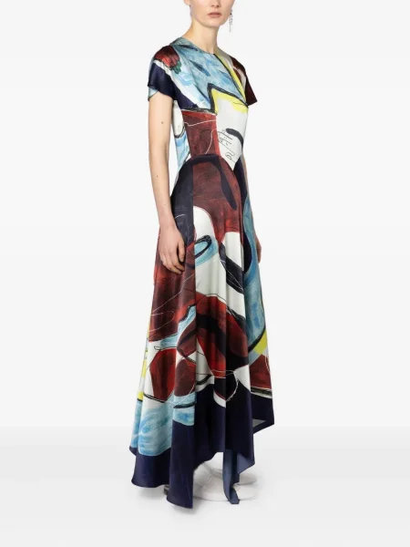 Rochie Roksanda cu imagine cu imprimeu abstract de costum albastru