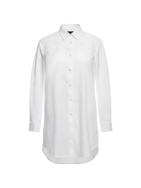 Lung cămașă Comme Des Garcons Homme Plus din dantelă alb
