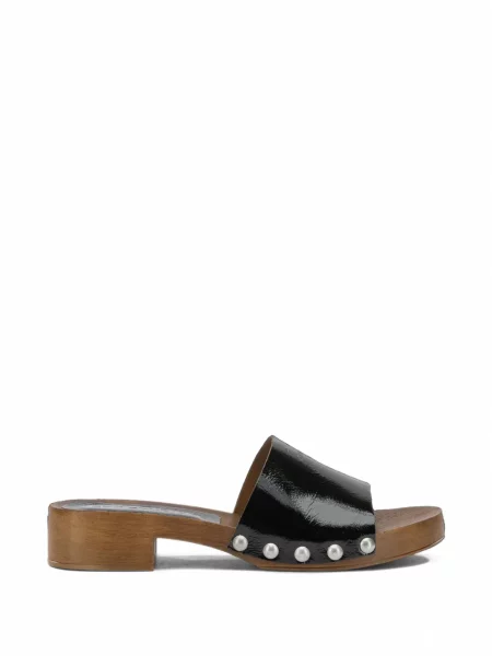 Sandale Copenhagen din piele cu tepi negru