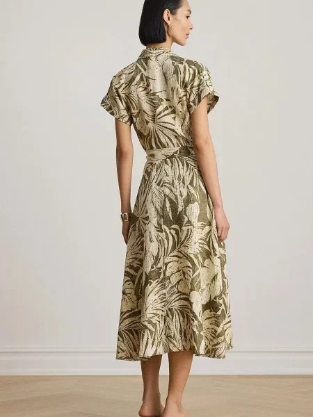 Lauren Ralph Lauren Rochie tip bluză bej / oliv / alb verde