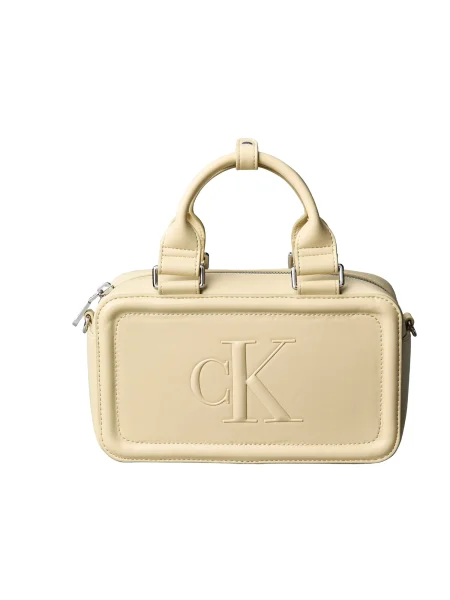 Calvin Klein geantă pentru femei cu imitație de piele galben