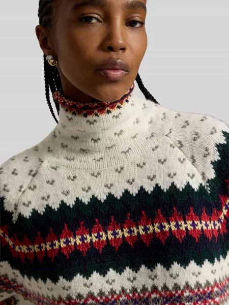 Sweter z golfem o kroju relaxed fit z mieszanki wełny Polo Ralph Lauren biały