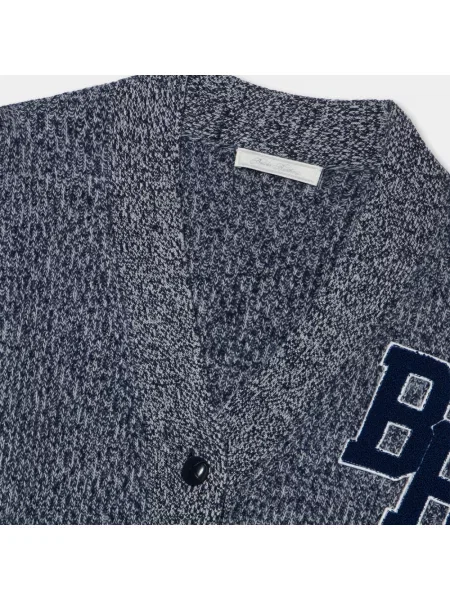 Kardigan Brooks Brothers wełniany z logo niebieski
