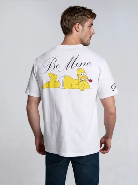 Sinsay koszulka z nadrukiem na plecach The Simpsons biały