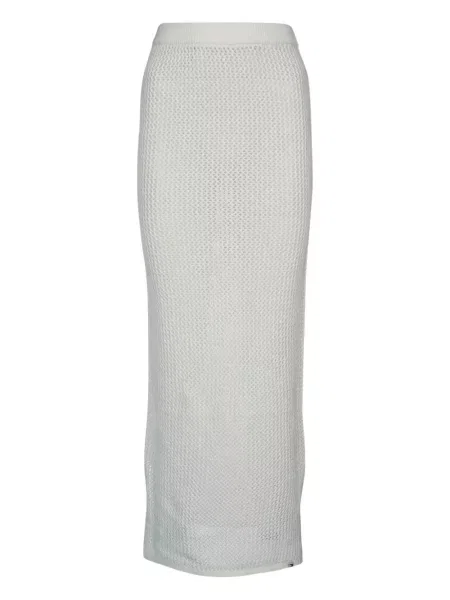 Fustă din denim Tommy Jeans tricotate alb