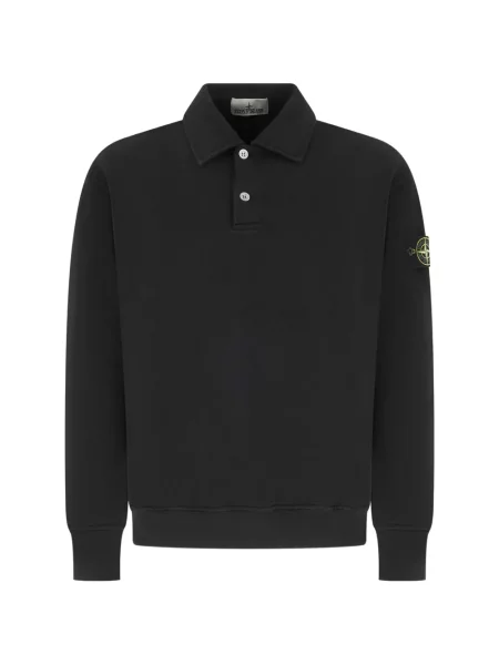 Gulerat tricou polo Stone Island cu strasuri negru